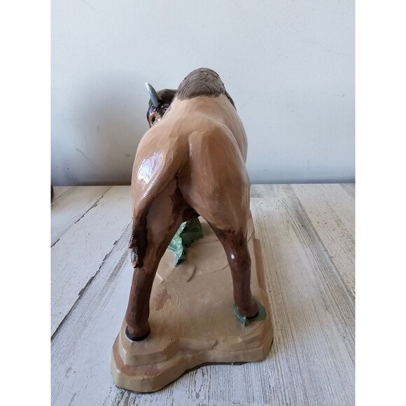 Vintage ceramic buffalo bison statue figurine unique large - Picture 4 of 10